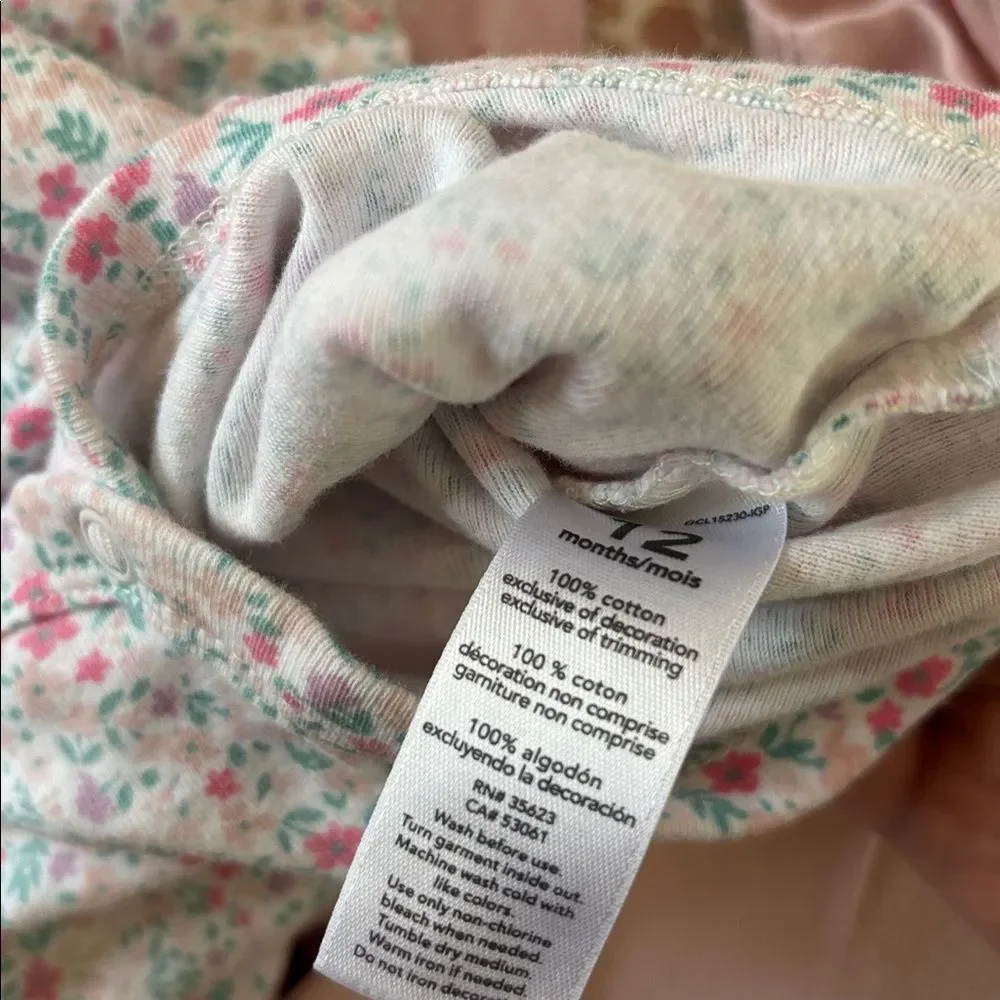 Carter's Pastel and Floral Bodysuit bundle of 5 size 12 months